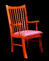 A Chair Brown Red-White Seat by Don DeDobbeleer